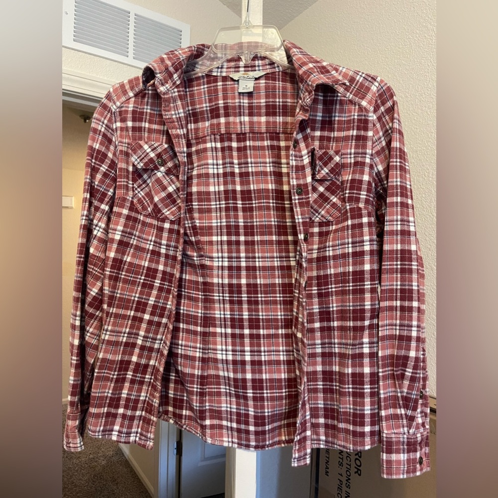 Red plaid button up